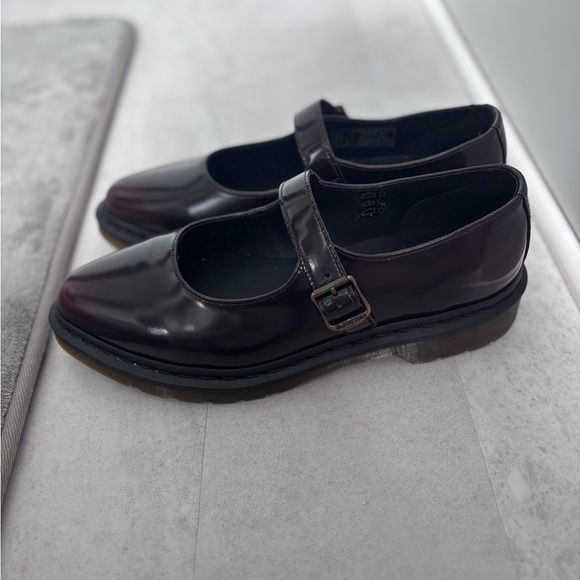 Dr. Martens Burgundy Patent Mary Jane Loafers - Picture 4 of 4